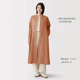MUJI 女式 汉麻水洗 长袖衬衫连衣裙 女装裙子 26年春季 BC2R2A6S 深橙色 M （160/84A）