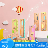 Hape儿童口琴 木制10音阶蓝调口琴全音阶顺音阶 男女小孩礼物 儿童布鲁斯口琴（珊瑚橙）3-12Y