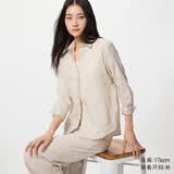 优衣库法国麻衬衫/长袖女装衬衣26春夏新款483868 30 浅米色 2XL
