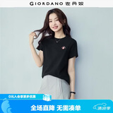 佐丹奴短袖t恤女夏季新款纯棉体恤衫小刺绣圆领休闲上衣13324321