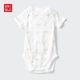 优衣库婴幼儿网眼包臀衣/短袖/1件装宝宝衣服连体衣481772 01 乳白色 80cm