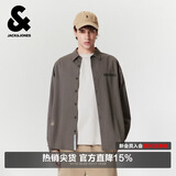 杰克·琼斯（JACK&JONES） 男生秋季百纯棉衬衫2025年新款舒适翻领长袖通勤外套225305018