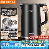 苏泊尔（SUPOR）电水壶烧水壶 有钛全钢无缝内胆 大功率速沸 双层防烫电热水壶 1.7L 热水壶SW-17J417T