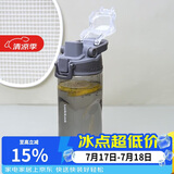 乐扣乐扣（LOCK&LOCK）人鱼线塑料运动水杯夏天便携水壶带刻度提手男女水杯子520ML灰色