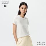 优衣库麻混纺圆领T恤/短袖女装合作款/26春夏新款486334 01 乳白色 M