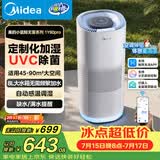 美的（Midea）【小蓝鲸PRO】无雾空气加湿器孕妇母婴幼儿落地卧室空调风扇清凉伴侣礼物SZK-1Y80pro鸿蒙智联