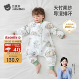贝肽斯婴儿睡袋夏季竹棉纱布宝宝睡衣分腿儿童防踢被睡袋前4后2灵鹿 M