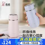 希诺（heenoor）保温杯女士便携304不锈钢创意水杯迷你高颜值可爱杯子时尚茶杯 【限定款·全新配色】暮云粉300ml