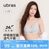 ubras虞书欣同款无尺码透气轻纱小胸显大无钢圈聚拢文胸罩内衣女 丹宁蓝色 均码 mini版(80-100斤)A-C杯