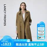 朗姿【25h风衣 Basic衣橱 】朗姿经典双排扣高智风衣外套通勤气质女 棕色 M