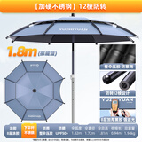 渔之源 钓鱼伞钓伞防雨遮阳伞360多向调节折叠渔伞户外垂钓渔具防晒抗风 1.8米 【不锈钢下杆 压胶防暴雨 】挪威蓝
