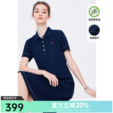 Navigare意大利小帆船短袖连衣裙女士夏季时尚小个子POLO裙显瘦百搭a字裙 海军蓝 L 码