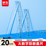 晨光文具防断直尺20cm大数字高透耐磨尺子高韧性小学生测量工具开学必备文具刻度清晰试专用开学文具