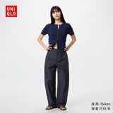 优衣库针织廓形长裤女装男装/常规款休闲裤裤子482287 486980 482287/69藏青色 S