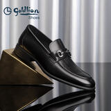 金利来（Goldlion）男鞋皮鞋乐福鞋时尚个性舒适套脚商务休闲鞋58013089501A黑色38