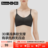 蕉内5系内衣女士收副乳聚拢小胸果冻条软支撑无钢圈防卷边无痕文胸罩 黑色 S （70A/70B）