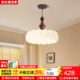 蒂凡尼亚复古风法式卧室布艺吊灯花纹中古餐厅吧台南洋实木浪漫房间主灯具 AY9899-51CM羽毛智能语音