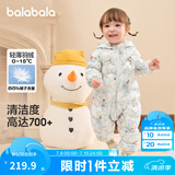 巴拉巴拉童装婴儿连体衣轻薄羽绒服宝宝衣服冬装抱衣爬服男童女童萌趣 白蓝色调-白鸭绒 80 cm-充绒量41g