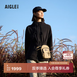 AIGLE【反季特惠】艾高全拉链抓绒衣POLARTEC户外保暖锁温连帽女 黑色 BE651 建议拍小 40 (170/92A)