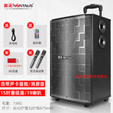 金正（NINTAUS）广场舞音响三分频重低音室外唱歌演出移动拉杆跳舞便携式蓝牙商用店铺门店门口用大功率户外音箱 15寸三分频19喇叭【双只话筒】+8G优盘