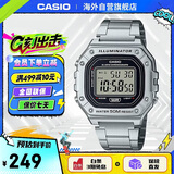 卡西欧（CASIO）复古防水学生电子手表男女情侣夜光小方表 W-218HD-1AVDF