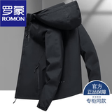 罗蒙三合一冲锋外套男士春秋季休闲加绒夹克男工装户外登山服衣服男装 6266黑色 3XL 约160-180斤