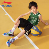 李宁（LI-NING）童装儿童运动套装男小大童夏专业运动比赛篮球服110YATT139-8