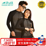 宜肤情侣潜水服女分体长袖防晒水母服浮潜服冲浪服男士套装显瘦游泳衣