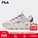 FILA 斐乐官方女鞋可颂鞋运动鞋鞋子厚底面包休闲鞋 浪漫紫/雨雾灰-ON 36