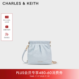 CHARLES&KEITH迷你菱格流浪包单肩斜挎双肩包包女包生日礼物送女友CK2-60782390 【S号】Sea Salt Blue海盐蓝 S