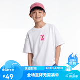 马骑顿（MQD）童装男女同款短袖T恤夏季儿童潮酷短袖T恤 白色 本白 160