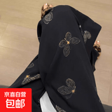 2026年新款棉绸长裤女春夏家居裤可外穿凉凉裤大码阔腿裤遛弯裤 金丝蝴蝶 XL （建议135-160斤）