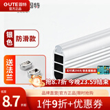 固特（GUTE）衣柜杆衣橱横杆挂衣杆托五金配件加厚衣通法兰底座可裁剪尺寸 减音防滑款-铝白色【配底座】 杆子91-100cm内