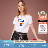 斐乐（FILA） 女装官方女士短袖T恤夏季休闲运动内搭t恤百搭短T上衣 标准白-F11W118151F L （170/88A/L）