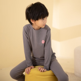 彩桥儿童纯棉秋衣秋裤套装男女中大童秋冬低圆领保暖内衣A类棉毛衫冬 极致灰（双面德绒） 男款 170cm 成人