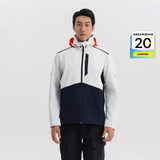 迪卡侬（DECATHLON）软壳衣男上衣男软壳外套抓绒加厚保暖防泼水防风男士夹克 【男士】蓝白色(帽可收纳) XL