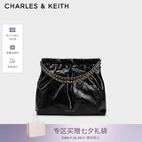 CHARLES&KEITH子母链条大容量流浪包托特包单肩斜挎包女包七夕礼物CK2-40671449 【L号】Black黑色 L