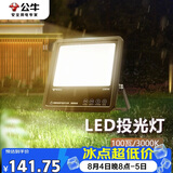 公牛（BULL）LED投光灯户外路灯庭院灯露营灯 IP65防水高亮度100W-3000K暖白光
