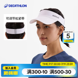 迪卡侬（DECATHLON）空顶帽男女夏天遮阳帽太阳帽鸭舌帽户外运动帽跑步帽子RUNC 新款白色-可调节松紧带款 新空顶帽松紧带（建议头围50-62厘米）