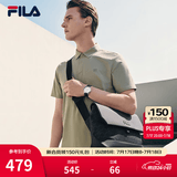 FILA 斐乐官方男包挎包2026夏季新款邮差包时尚潮流单肩包斜挎包 正黑色-BK XS