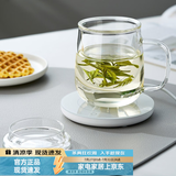 忆壶茶 玻璃茶杯茶具喝水杯子茶道杯 绿茶杯红茶带过滤竹木盖泡茶杯 【保温套装】玻璃盖杯+保温座