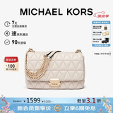 MICHAEL KORS礼物轻奢MK女包SLOAN小香风单肩斜挎腋下包 大号 奶白色