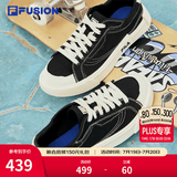 FILA FUSION斐乐女鞋帆布鞋女 低帮板鞋POP轻质帆布鞋休闲运动鞋女 黑-BK 36