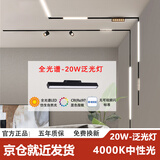 佼佼者（JIAOJIAOZHE）磁吸轨道灯 嵌入式灯槽 全光谱护眼 20W泛光灯 LED客厅无主灯照明