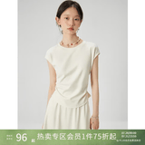 自巧小个子慵懒松弛感短袖t恤半身裙套装女2026夏季新款显瘦上衣 巧米色上衣 M (4码) 拍前请联系客服确认