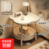 奶油风床头柜2025新款小型置物架现代简约创意简易卧室床头小边几 皓月白_50*50*50cm 组装