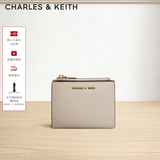 CHARLES&KEITH质感纯色包包女包多卡位短款钱包女士生日礼物送女友CK6-10680907 Ivory象牙色 XXS