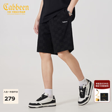 卡宾（CABBEEN）【棋盘格提花】宽松休闲短裤男2024夏新款潮牌运动五 煤黑色01 S (165) 46