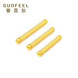赛菲尔礼物黄金耳钉足金999.9男女迷你养耳棒耳饰 约0.05克长约7mm 单支
