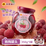 林家铺子杨梅水果罐头 黑炭梅  糖水 休闲零食即食  350g*3罐